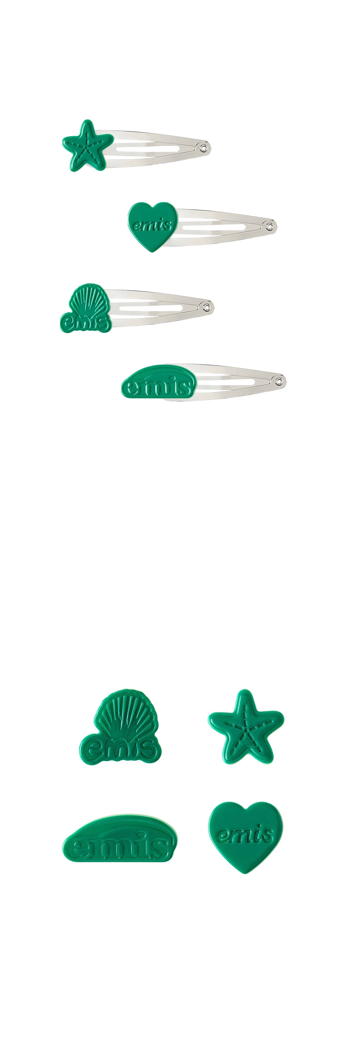 Emis Logo Snap Hair Clip-Green
