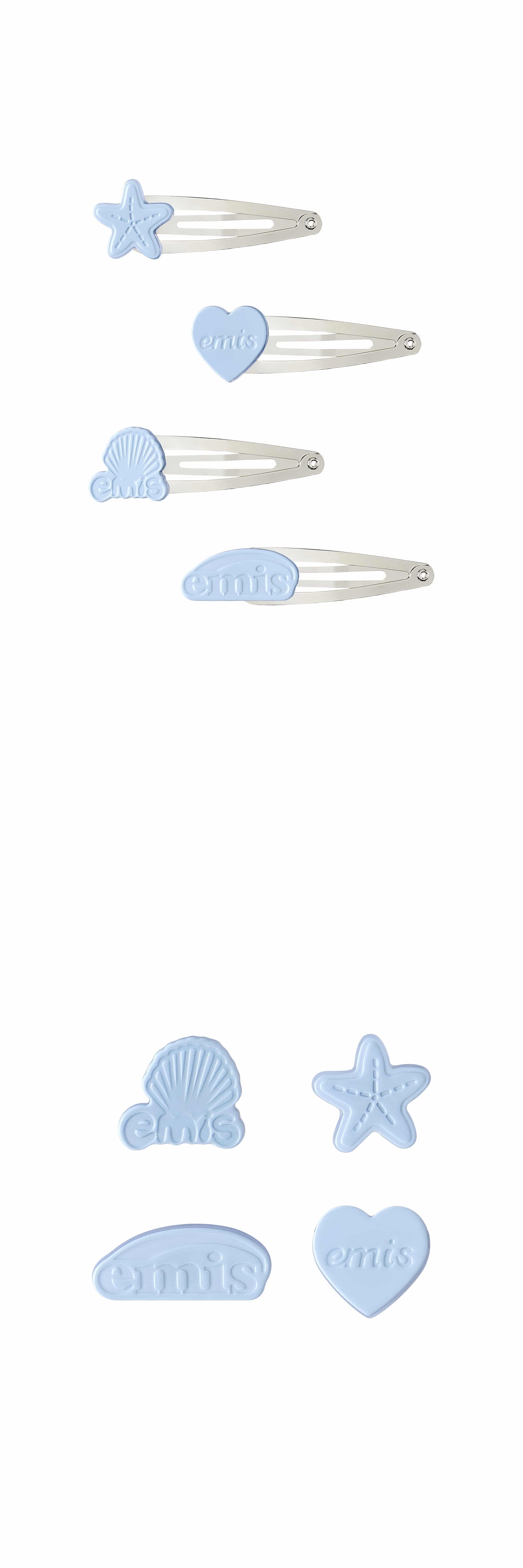 Emis Logo Snap Hair Clip-Pastel Blue
