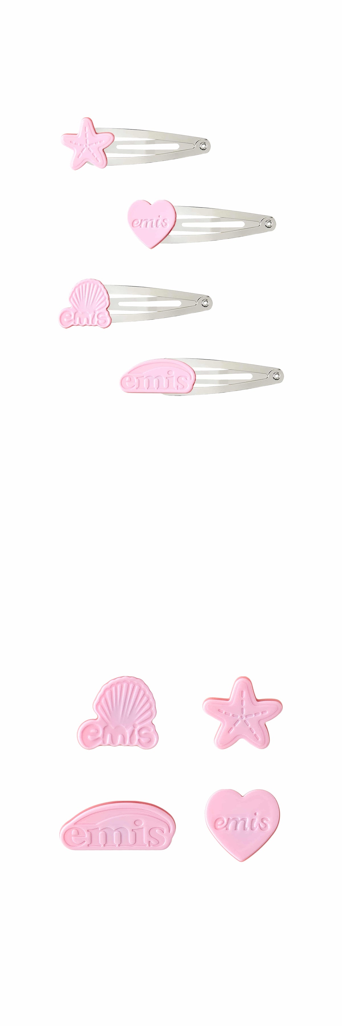 EMIS Logo Snap Hair Clip-Pink
