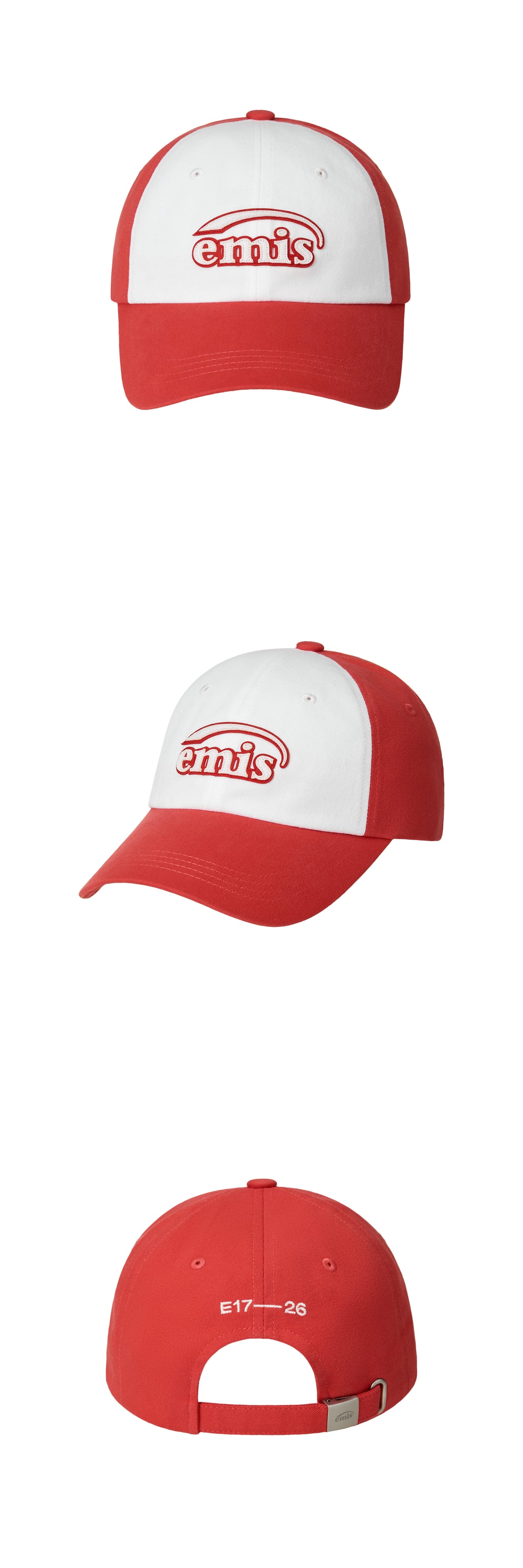 Emis Dual Panel Ball Cap-Red