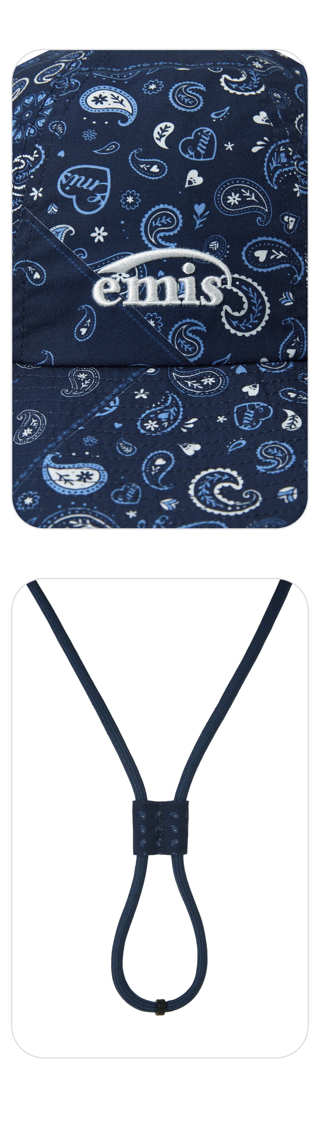 Emis Paisley Bucket Hat-Navy