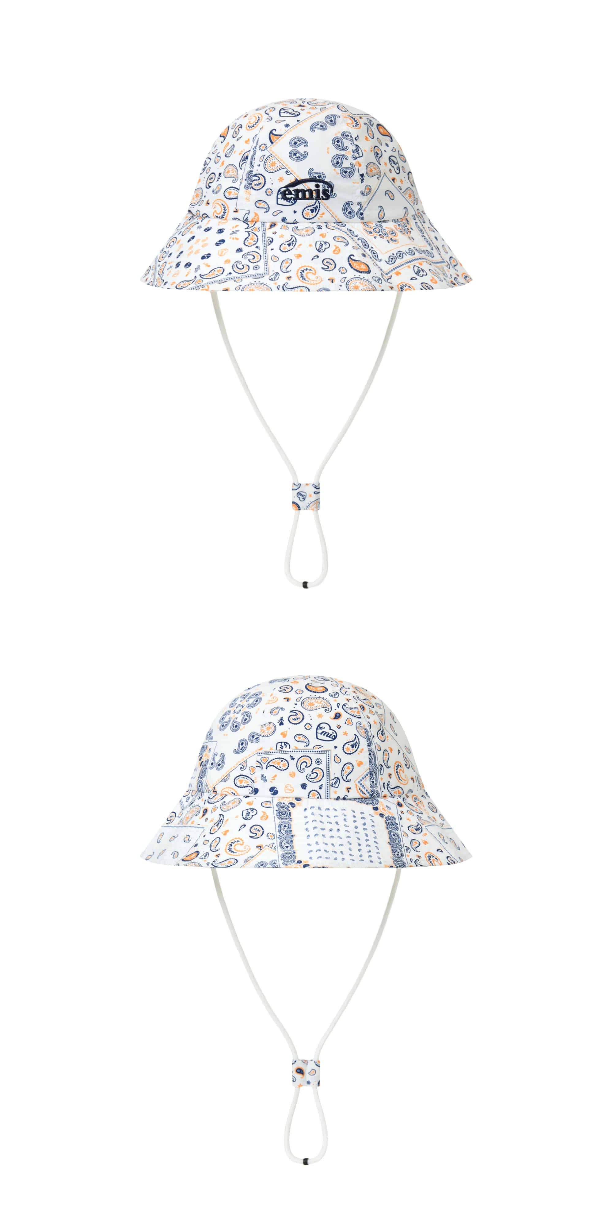 [emis] Paisley Bucket Hat-White