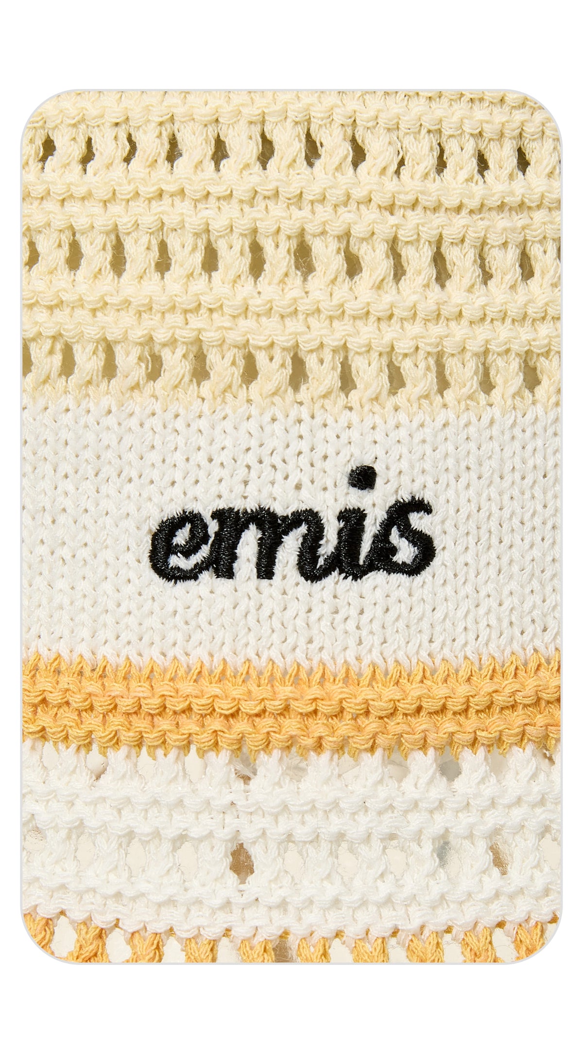 EMIS Stripe Knit Bonnet Hat-Ivory