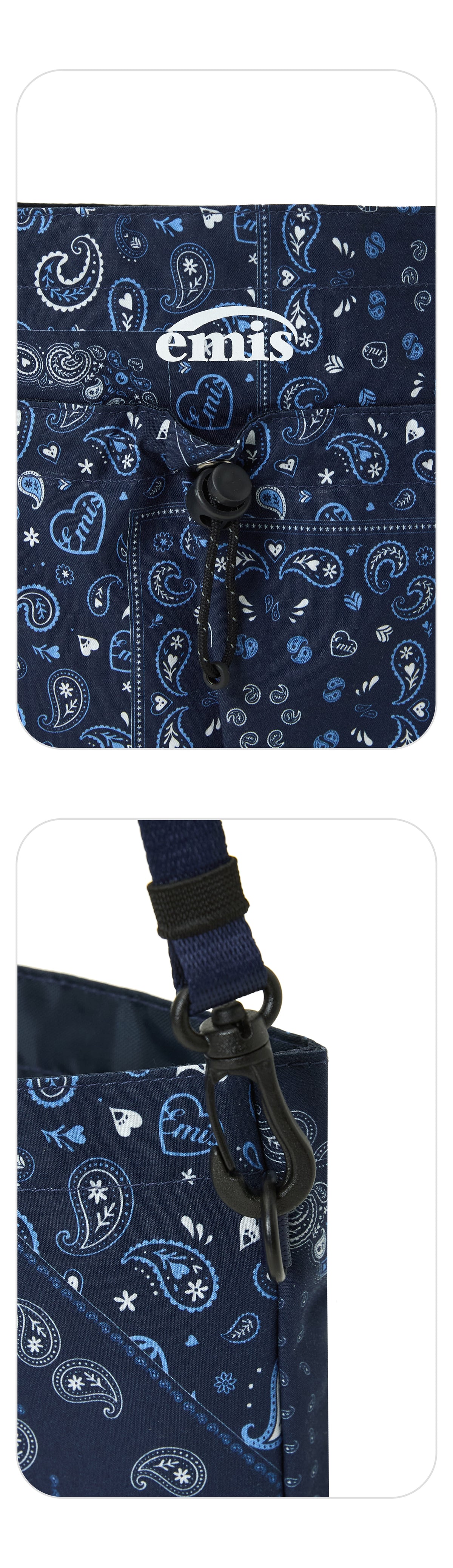 Emis Paisley Mini Crossbody Bag-Navy