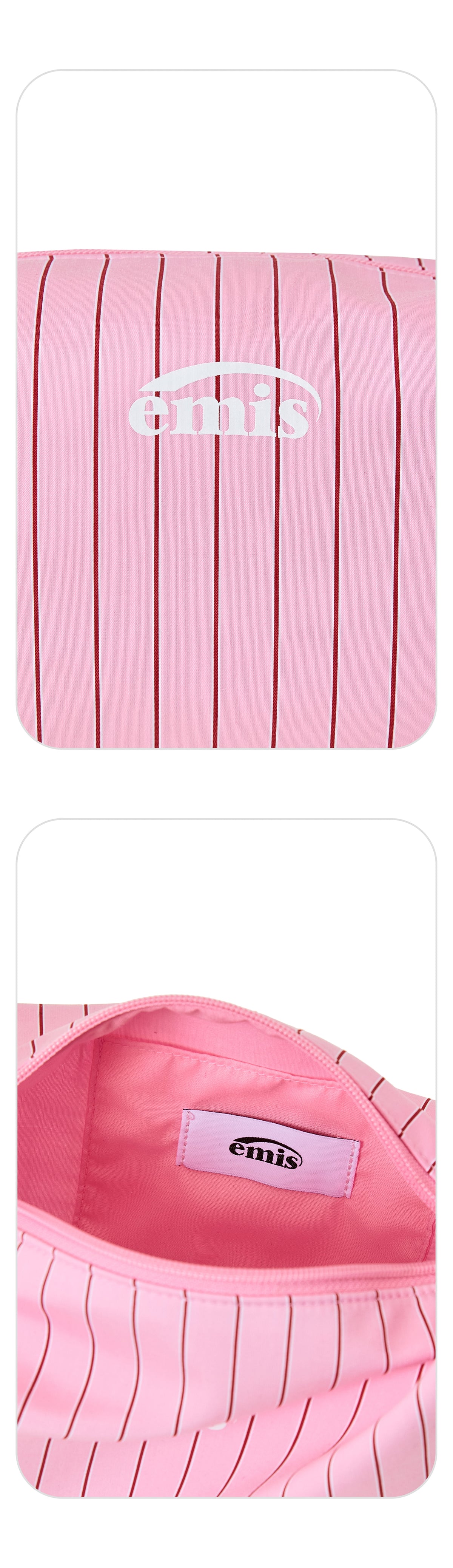 EMIS Stripe Hobo Bag-Pink