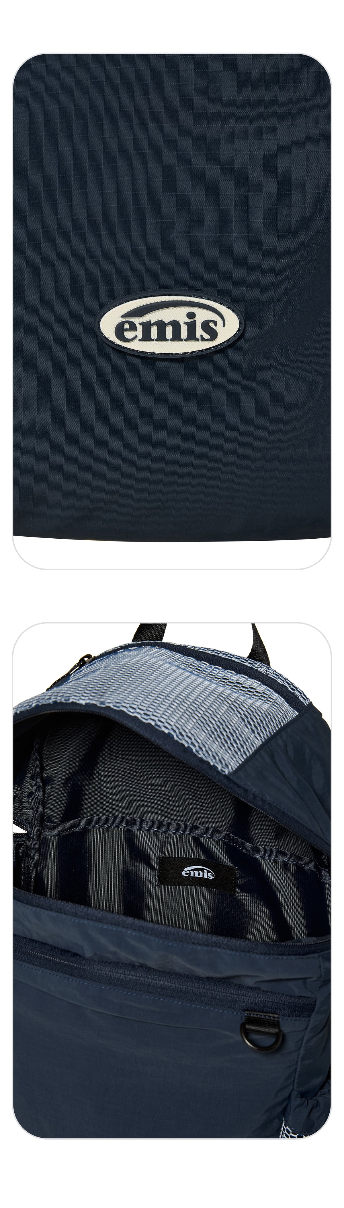 Emis Mesh Nylon Backpack-Navy