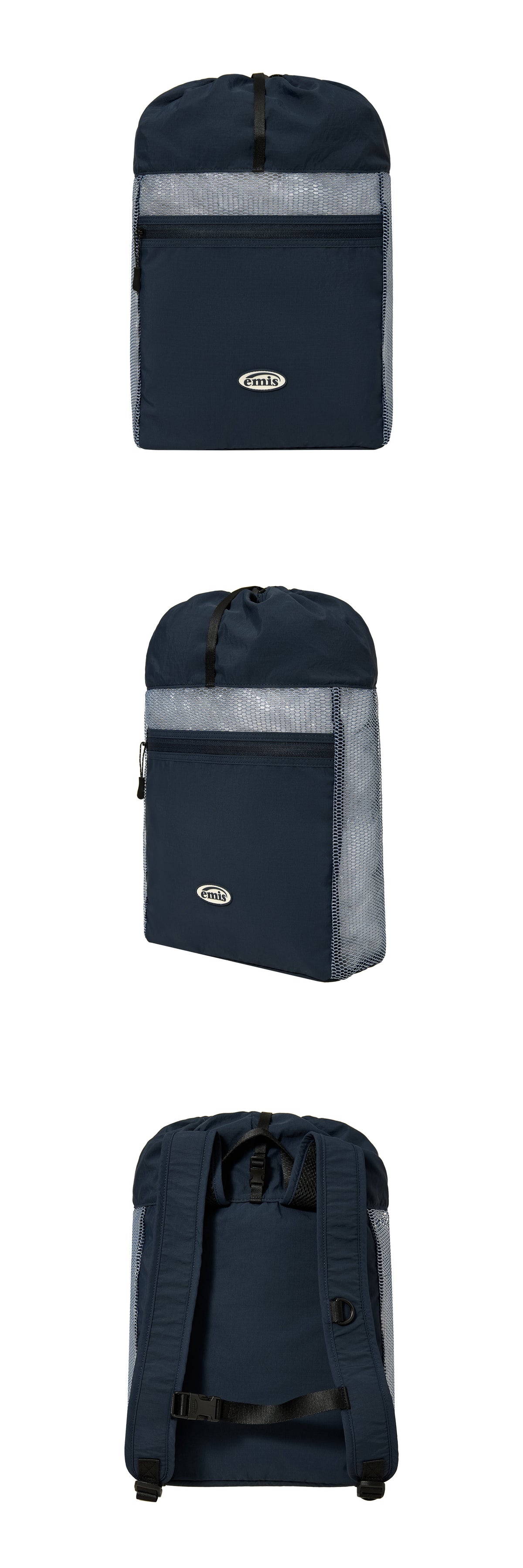 Emis Mesh String Backpack-Navy