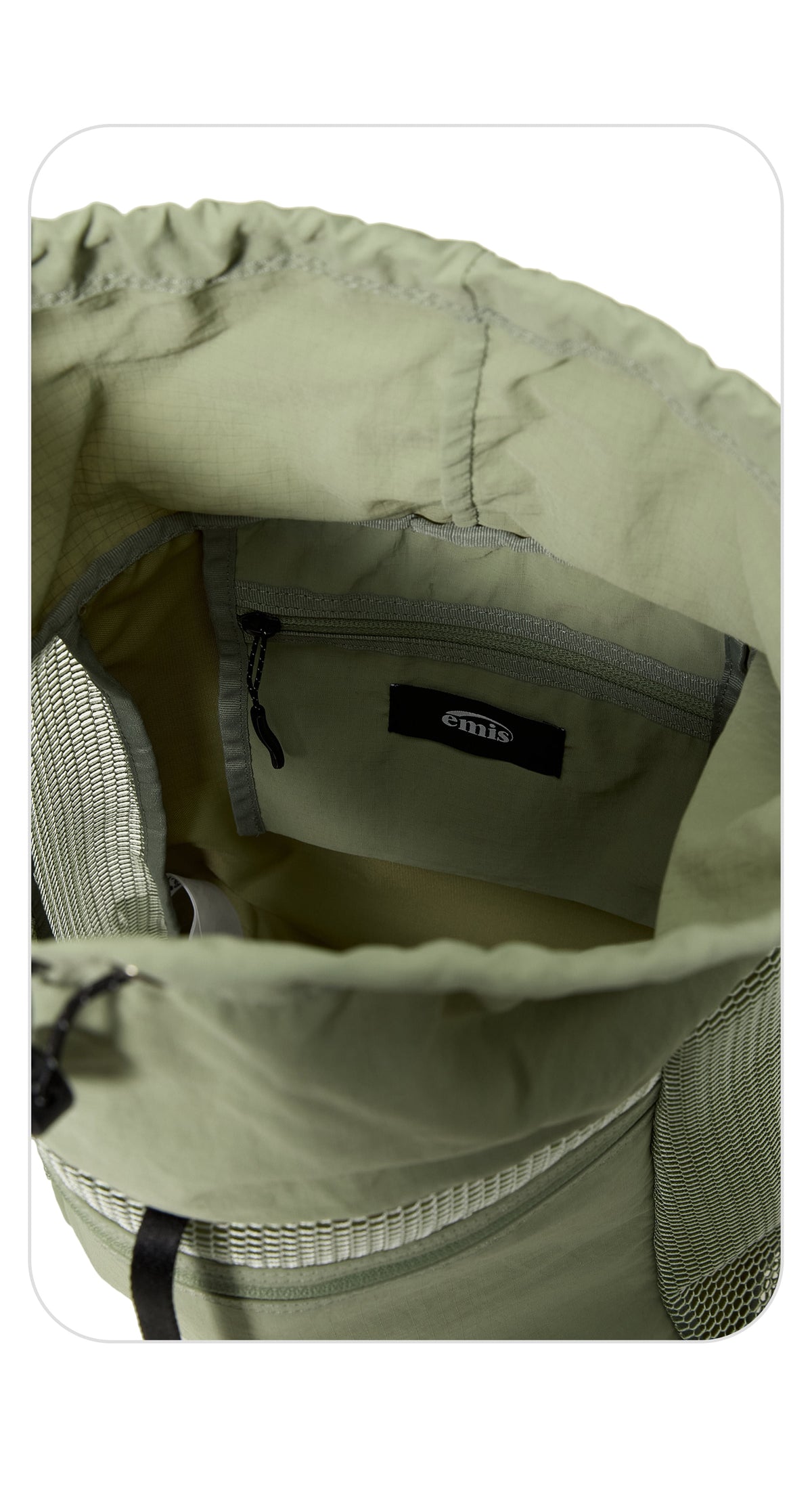 Emis Mesh String Backpack-Olive