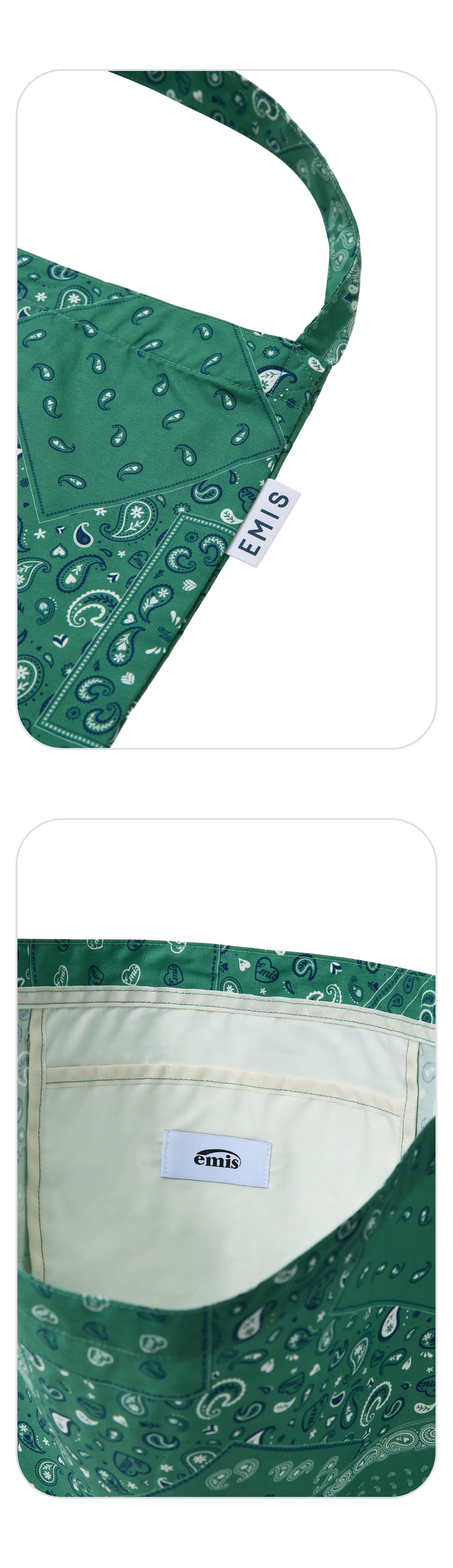 EMIS Logo Paisley Eco Bag-Green