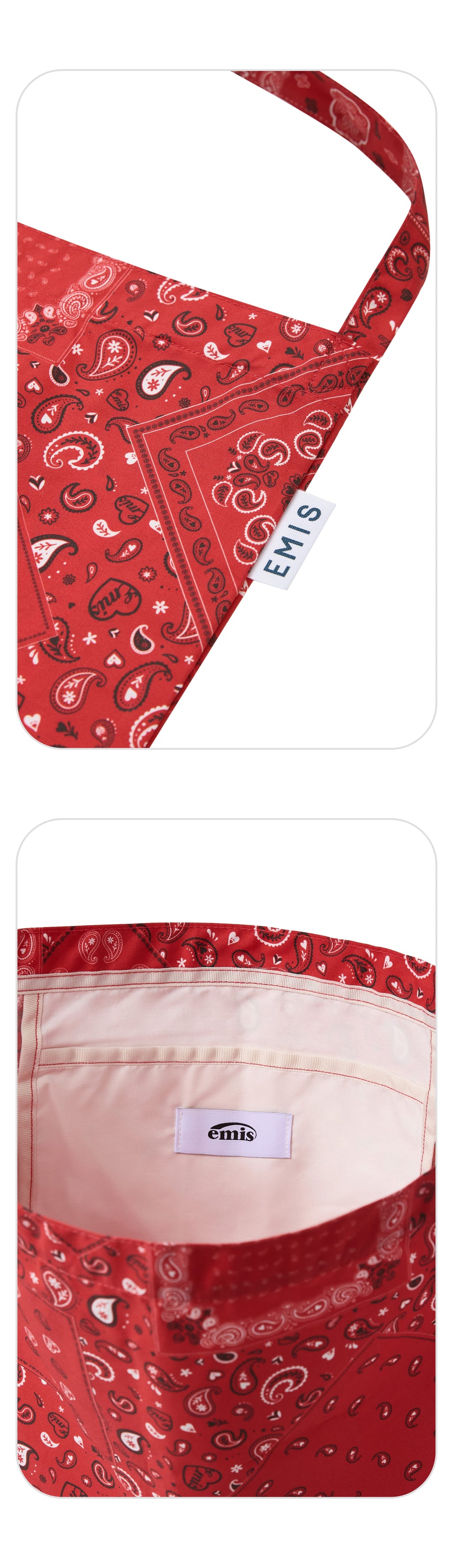 EMIS Logo Paisley Eco Bag-Red