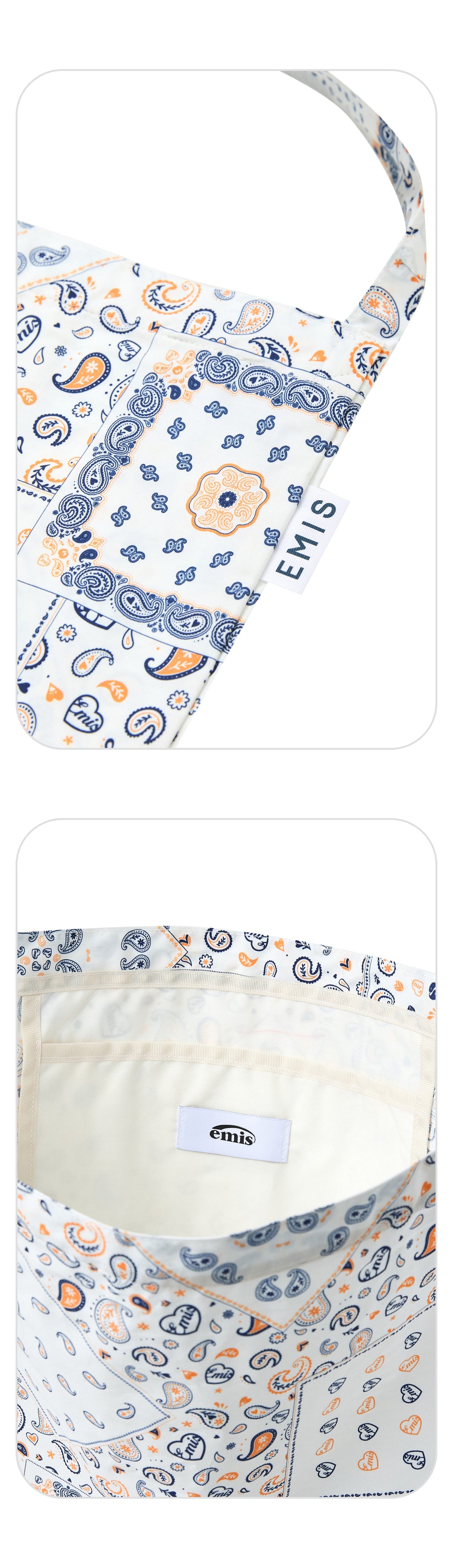 EMIS Logo Paisley Eco Bag-White