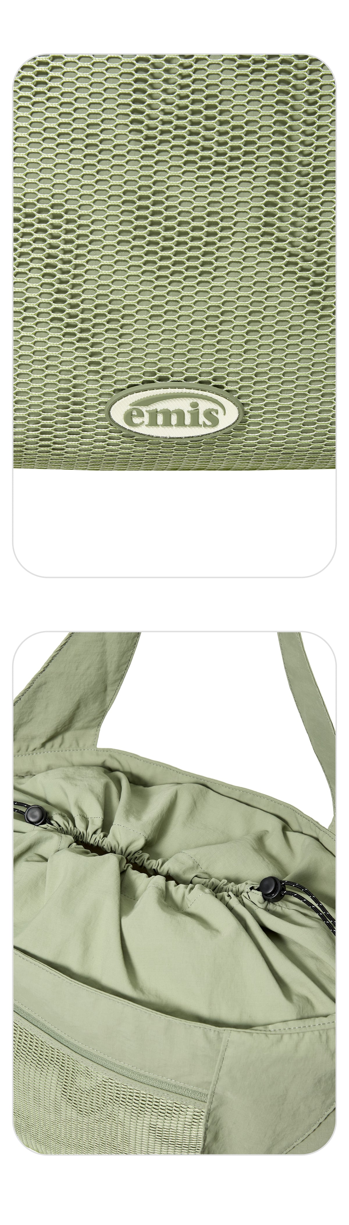 Emis Mesh Nylon Shoulder Bag-Olive