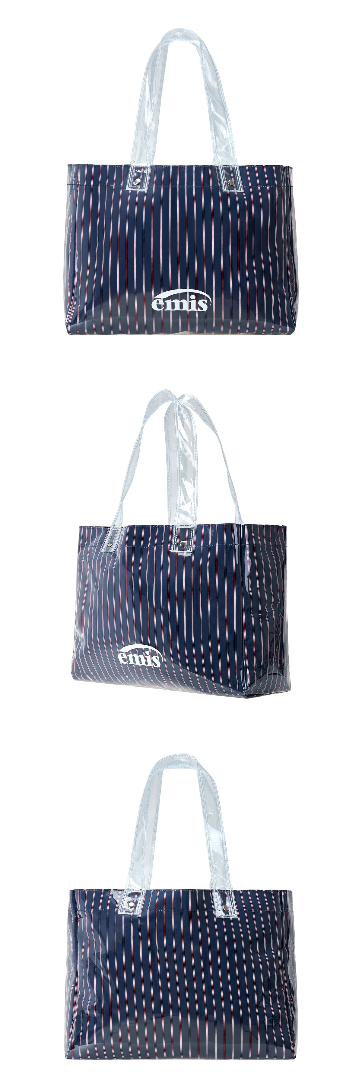 EMIS Clear Stripe Shoulder Bag-Navy