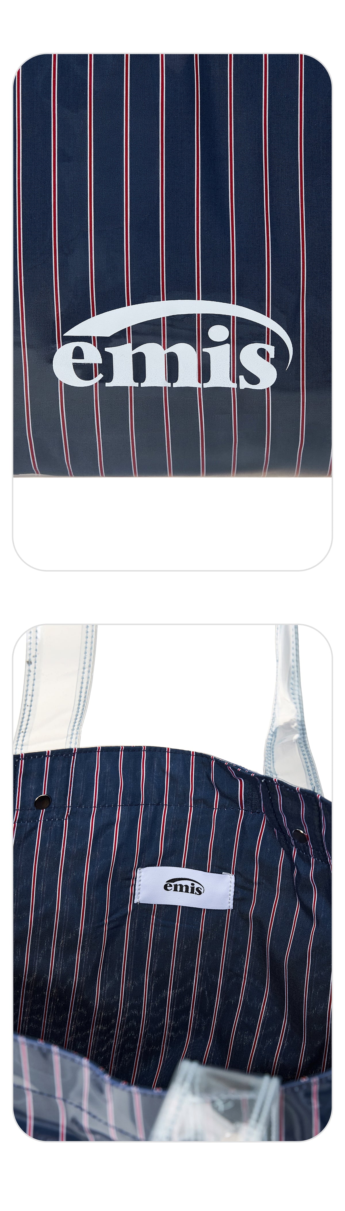 EMIS Clear Stripe Shoulder Bag-Navy