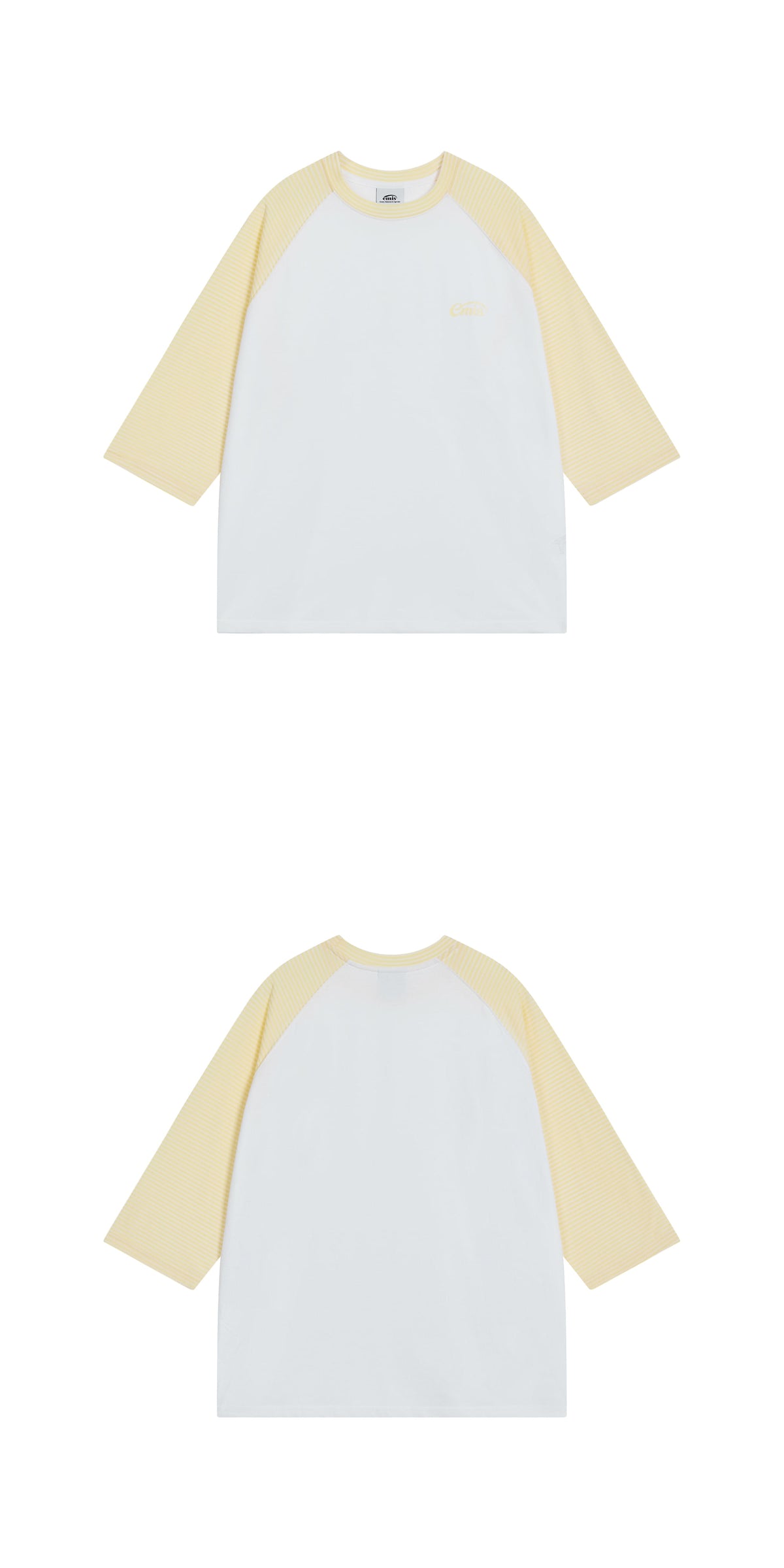 EMIS Stripe Raglan Sleeve T-Shirt-Yellow