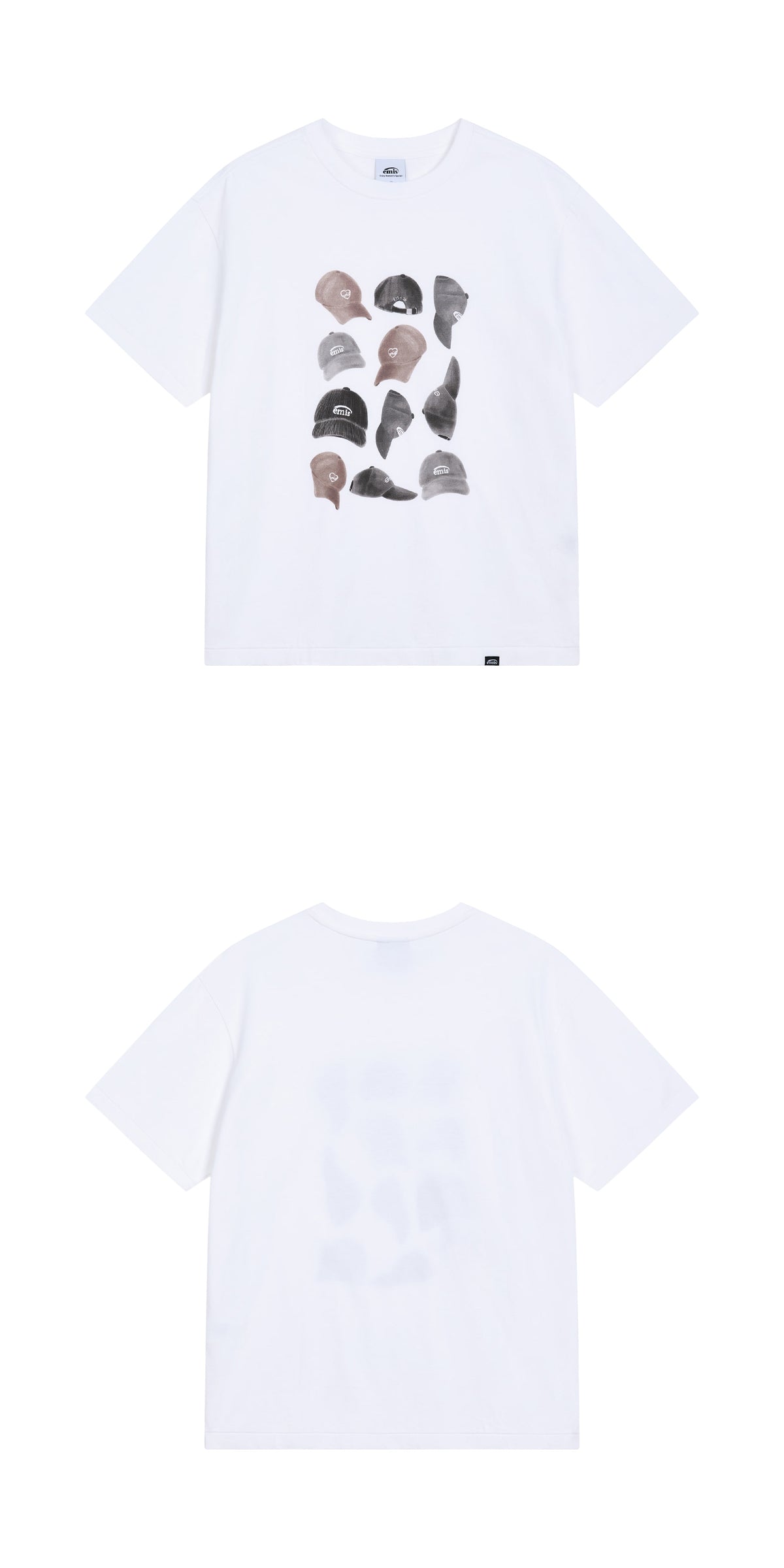Emis Ball Cap Drawing T-Shirt-White