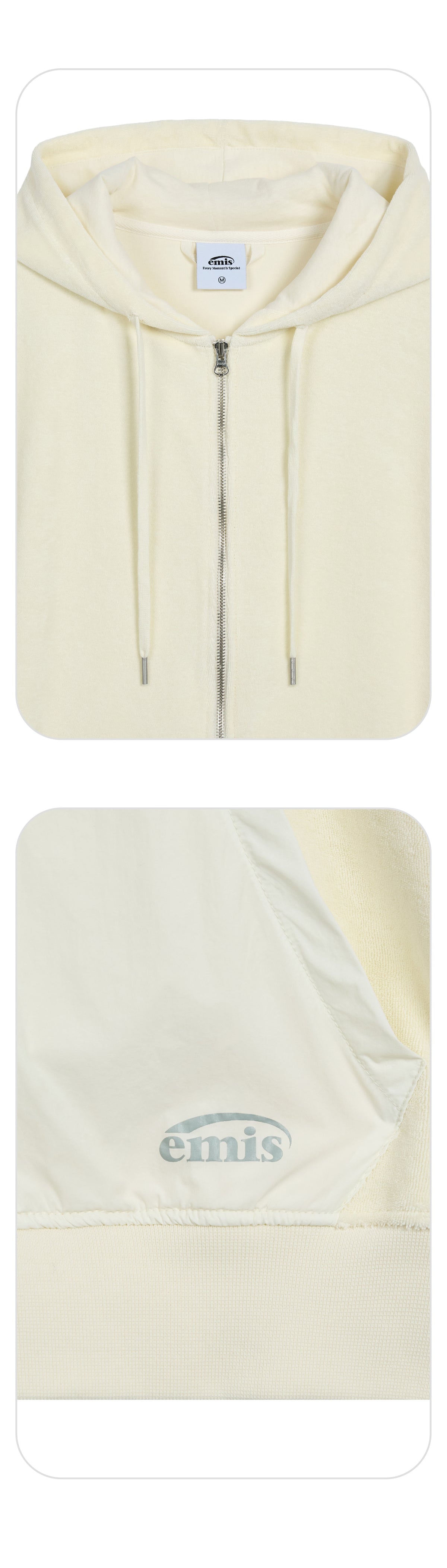 Emis Terry Hood Jumper-Ivory