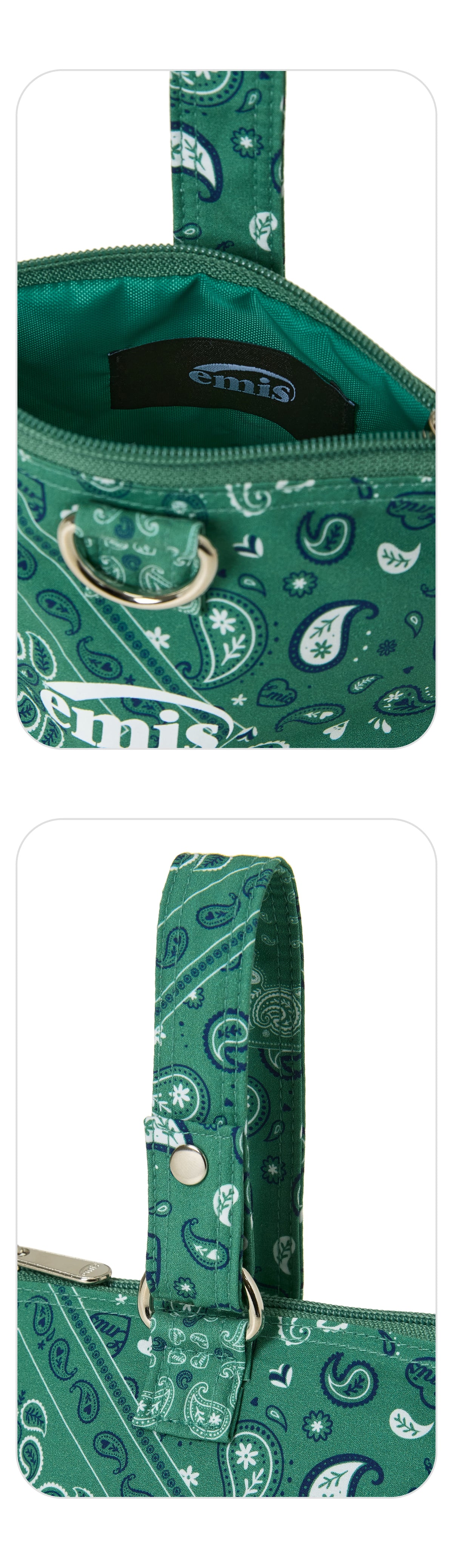EMIS Paisley Mini Pouch-Green