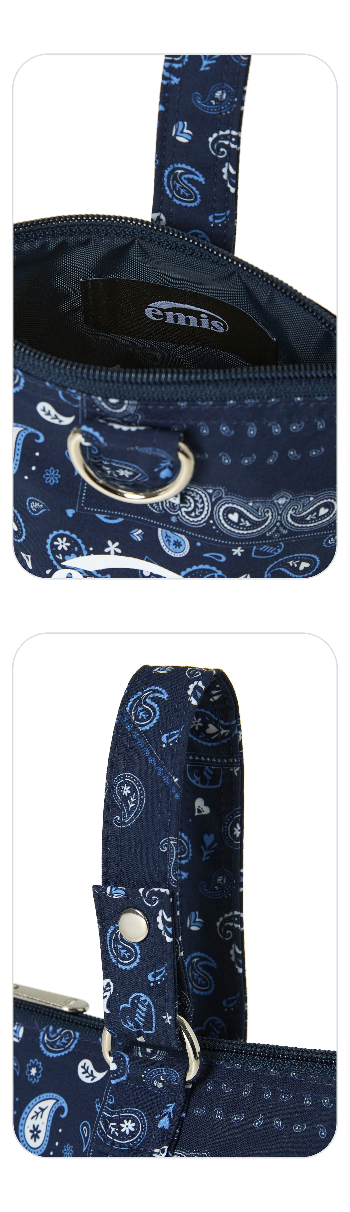 EMIS Paisley Mini Pouch-Navy