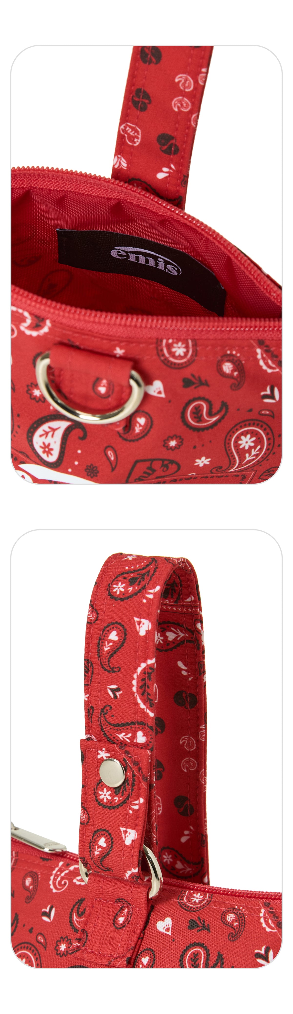 EMIS Paisley Mini Pouch-Red