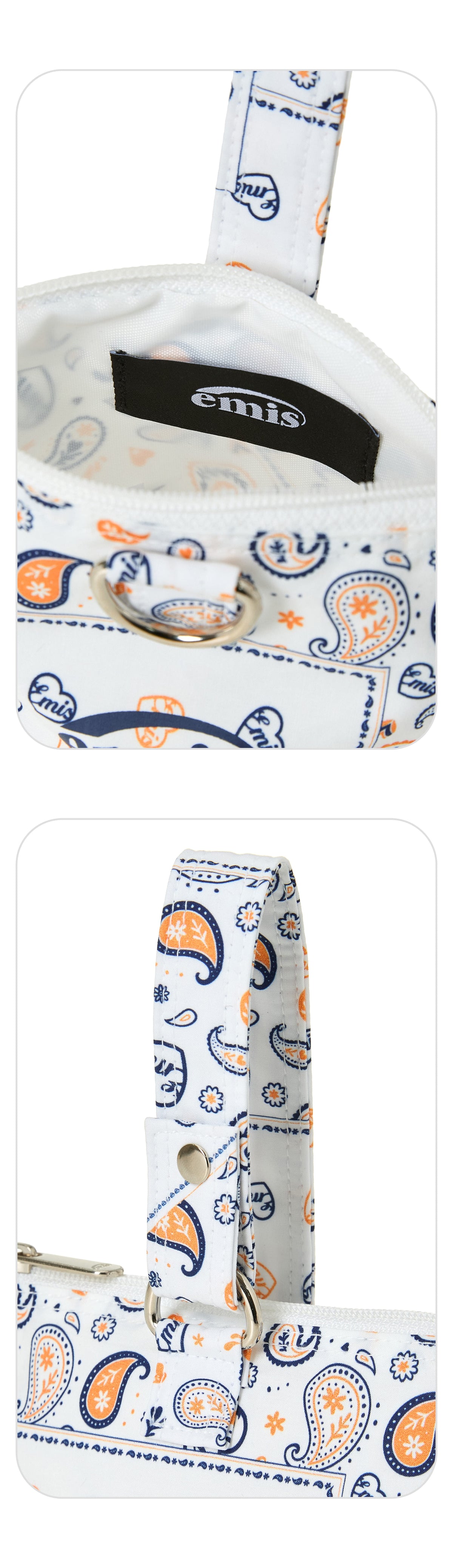 EMIS Paisley Mini Pouch-White