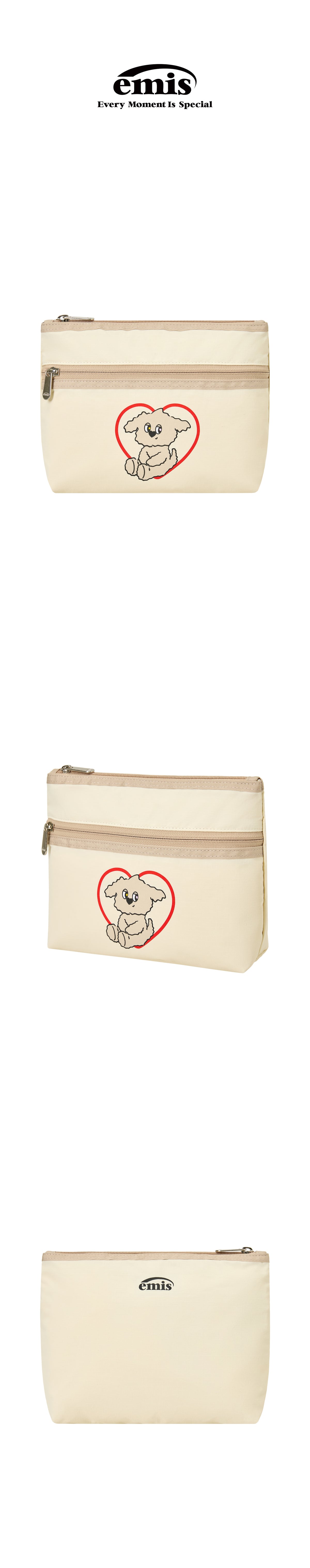 Emis Misugi Cloud Heart Pouch-Beige
