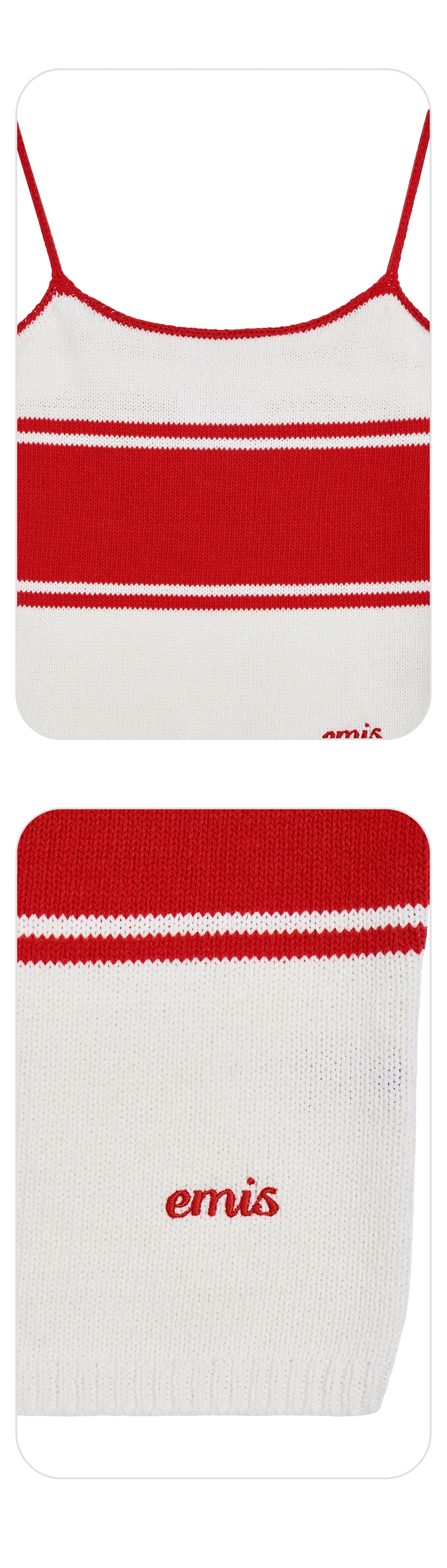 Emis Stripe Knit Sleeveless Top-Ivory