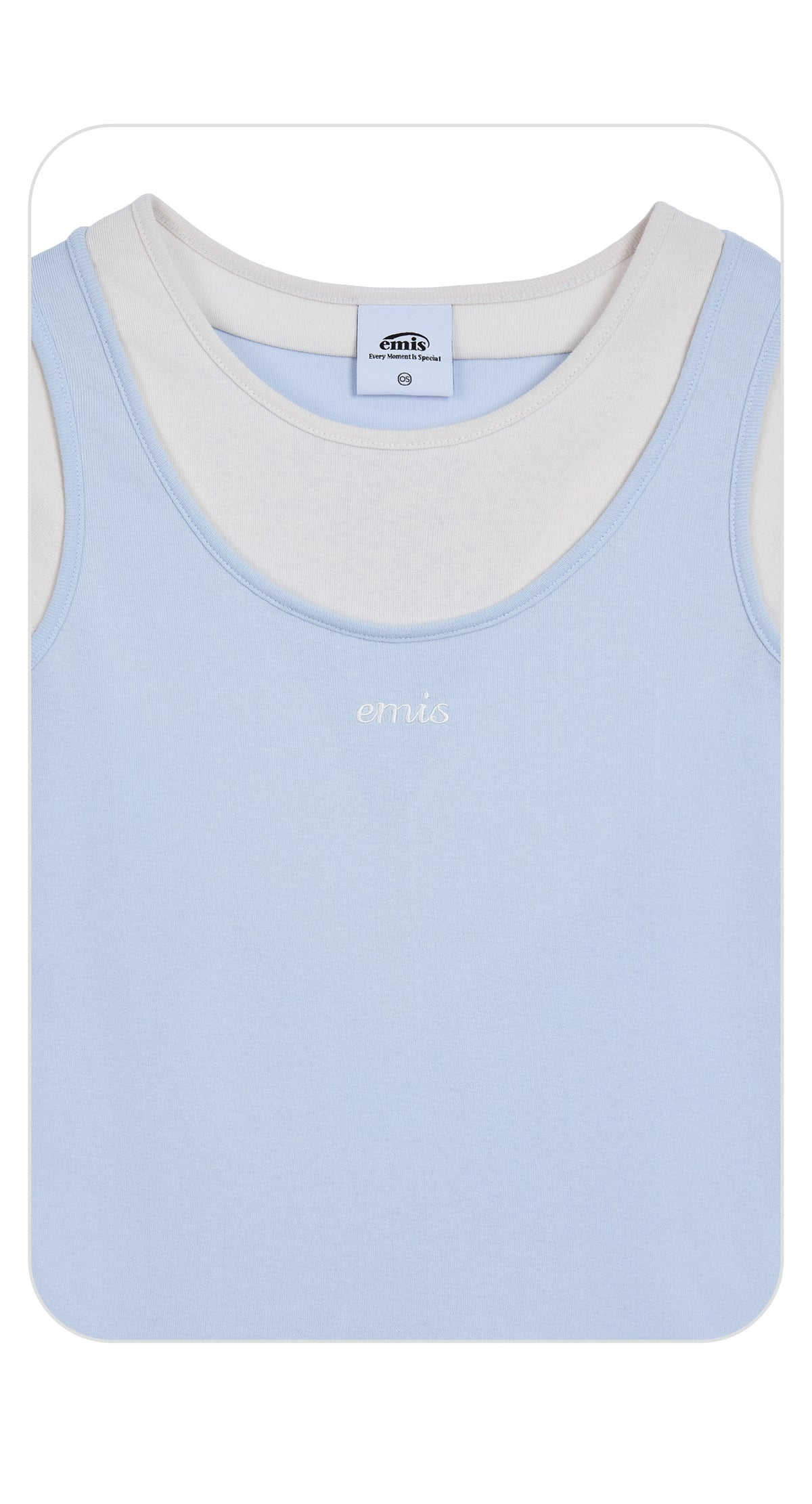 Emis Layered-Like T-Shirt-Pastel Blue
