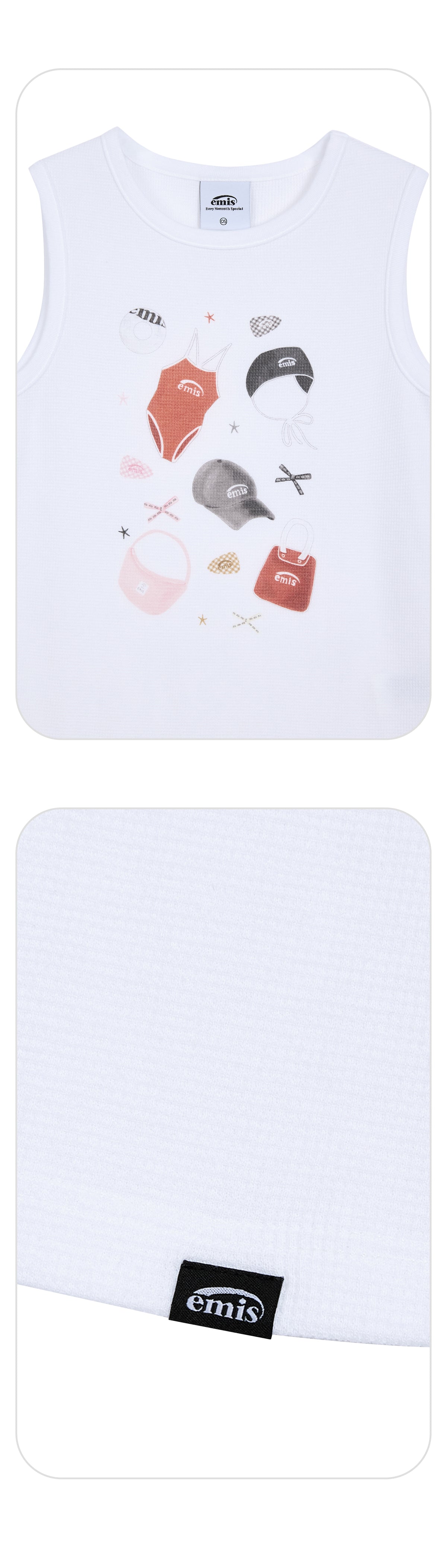Emis Summer Favorite Sleeveless Top-White