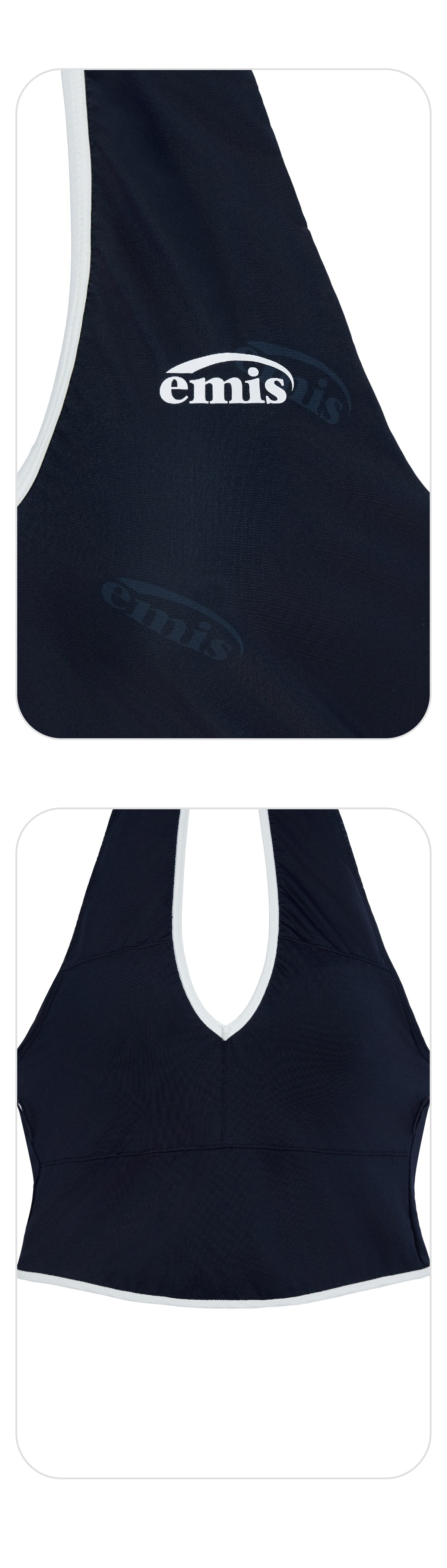 EMIS Halter Two-Piece Swim Set-Navy