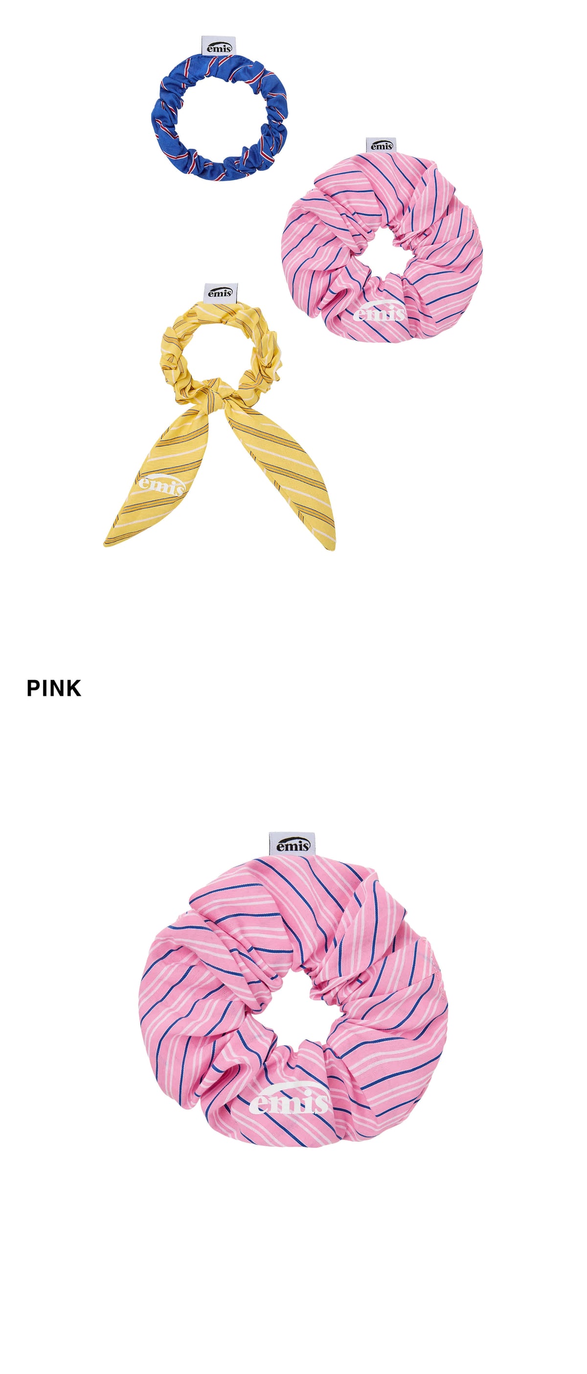 Emis Stripe Scrunchie Bundle (YE/PK/BU)