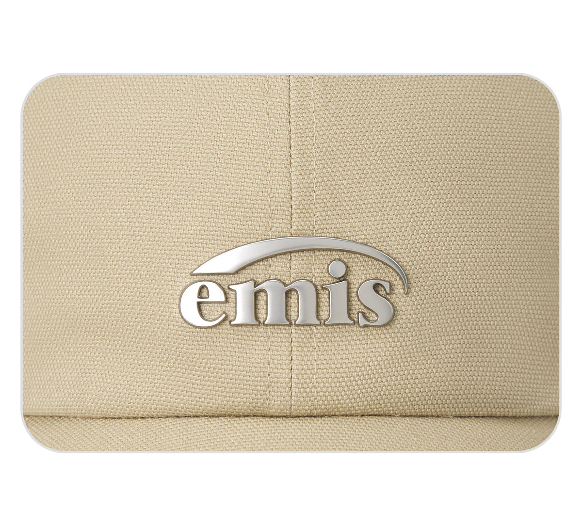 Emis Metal Logo Ball Cap-Beige