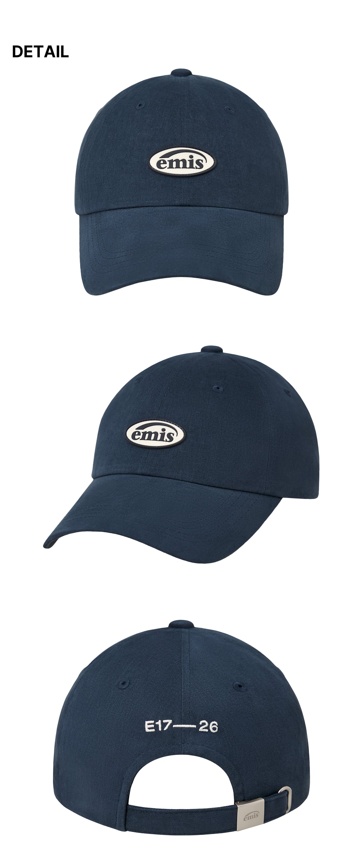 EMIS Mini Rubber Patch Brushed Ball Cap-Navy