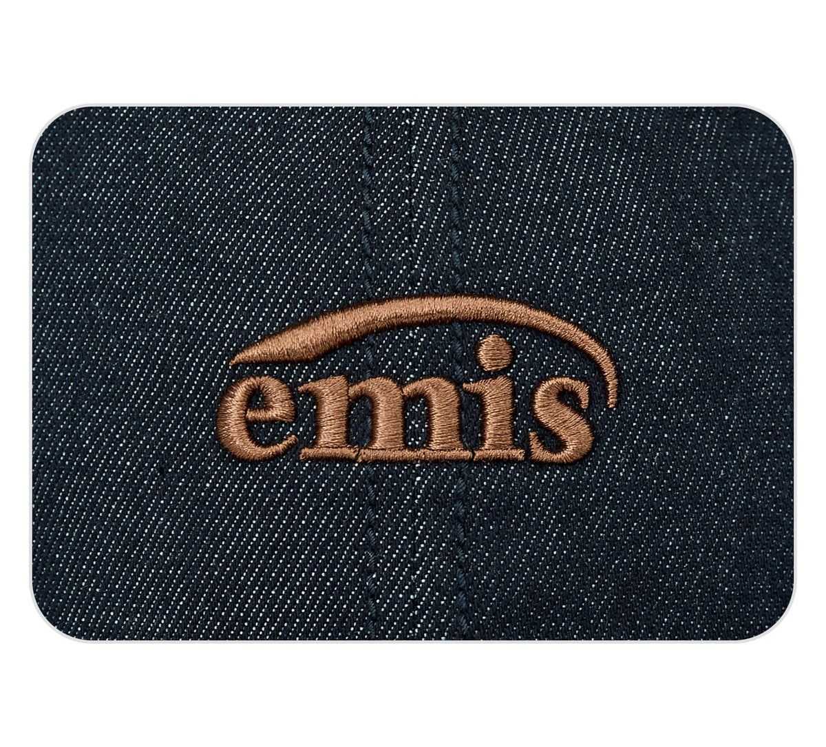 Emis Small Logo Suede Brim Ball Cap-Blue Denim