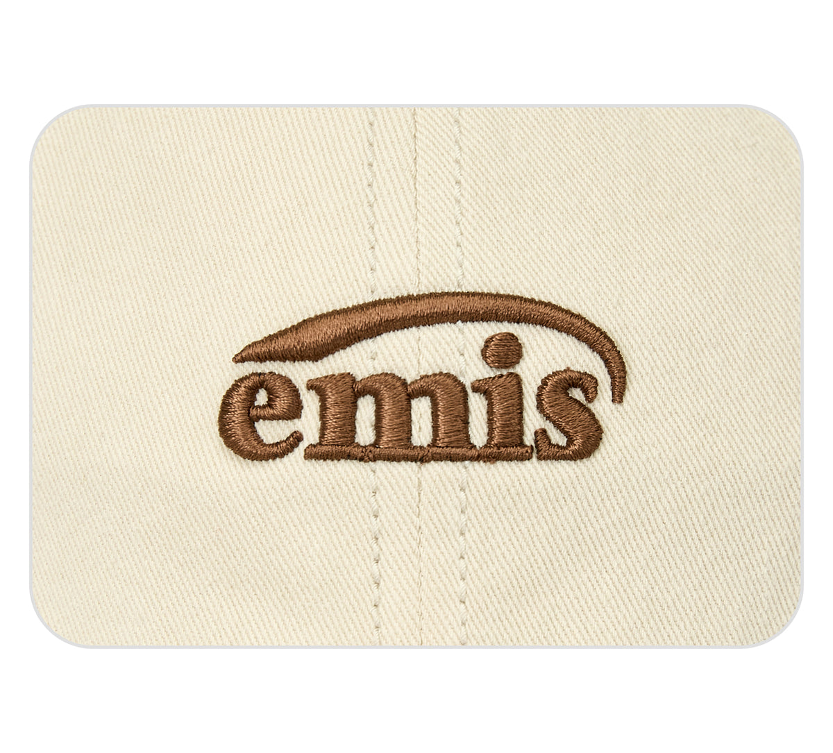 Emis Small Logo Suede Brim Ball Cap-Beige