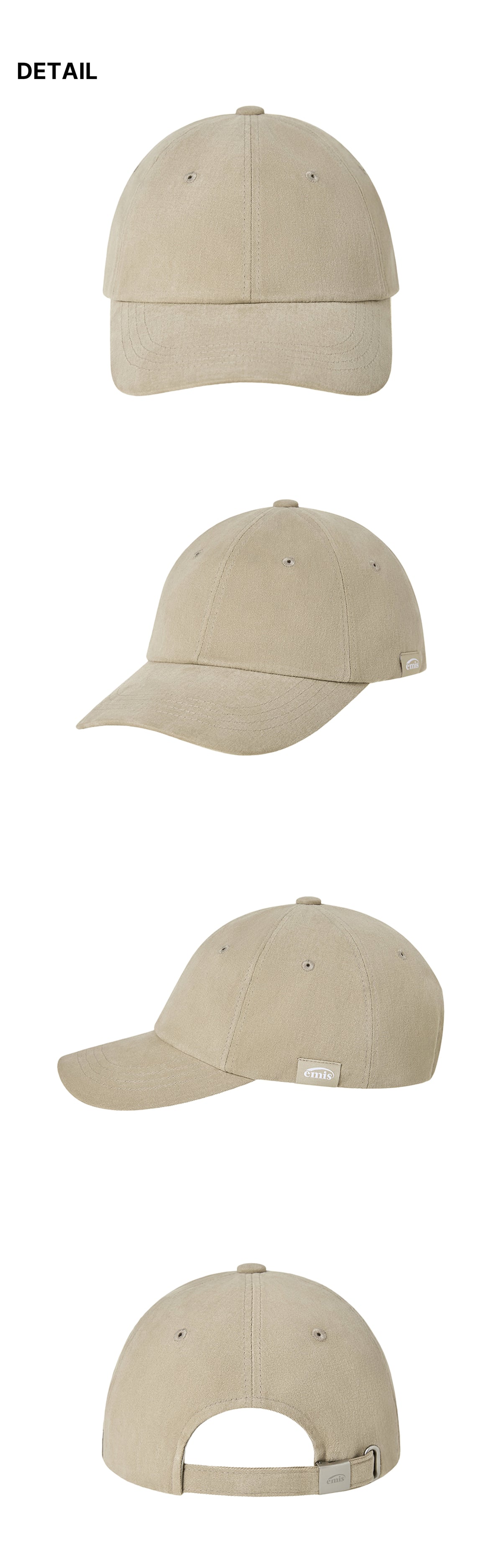 EMIS Tag Brushed Ball Cap-Beige