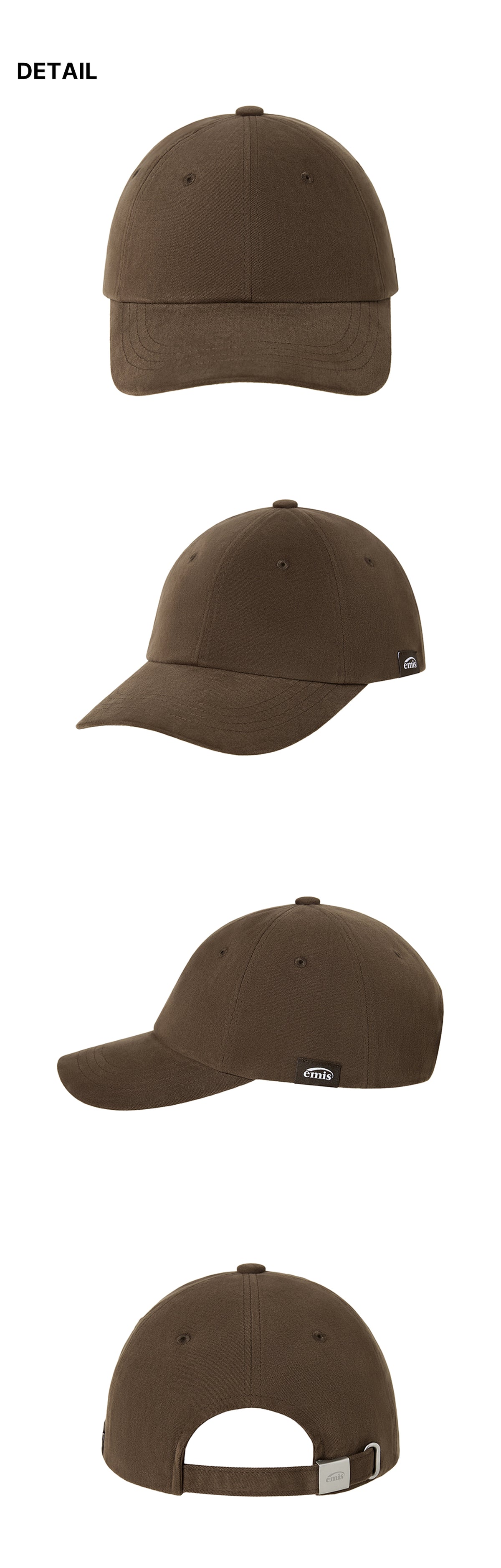 EMIS Tag Brushed Ball Cap-Brown
