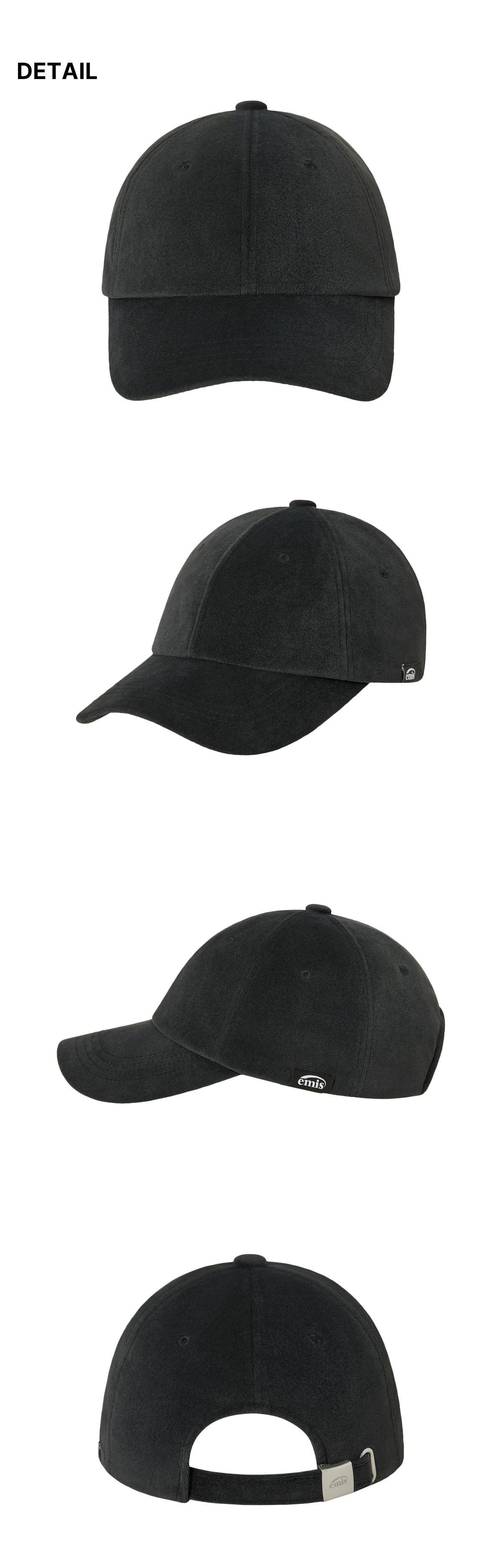 EMIS Tag Velvet Ball Cap-Black