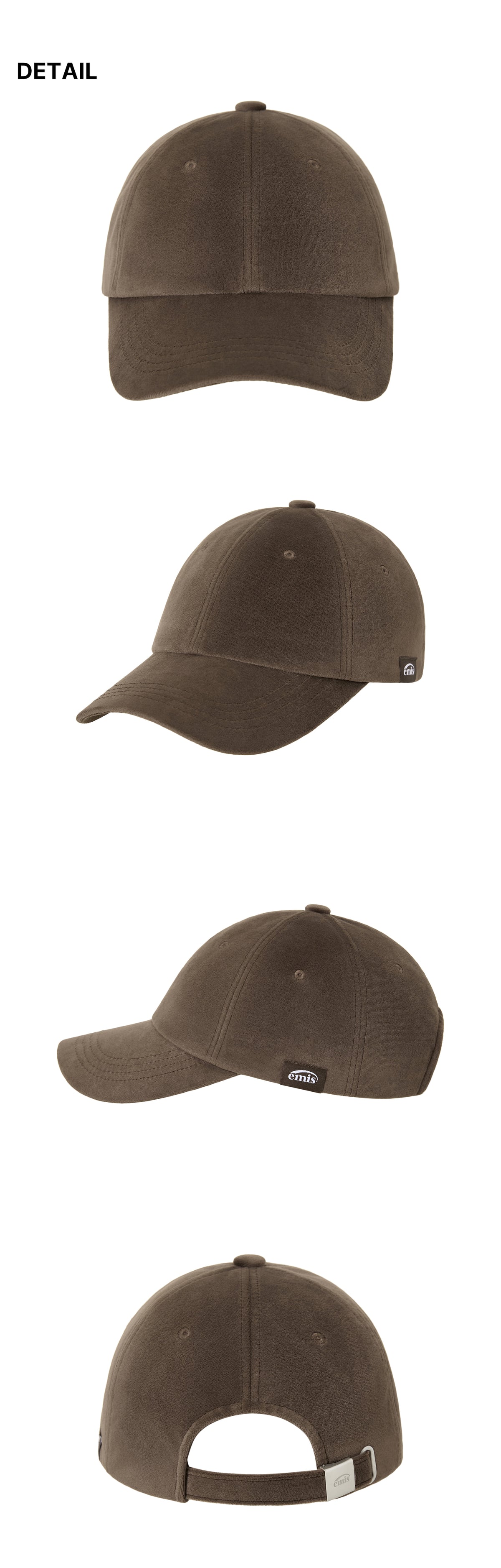 EMIS Tag Velvet Ball Cap-Brown