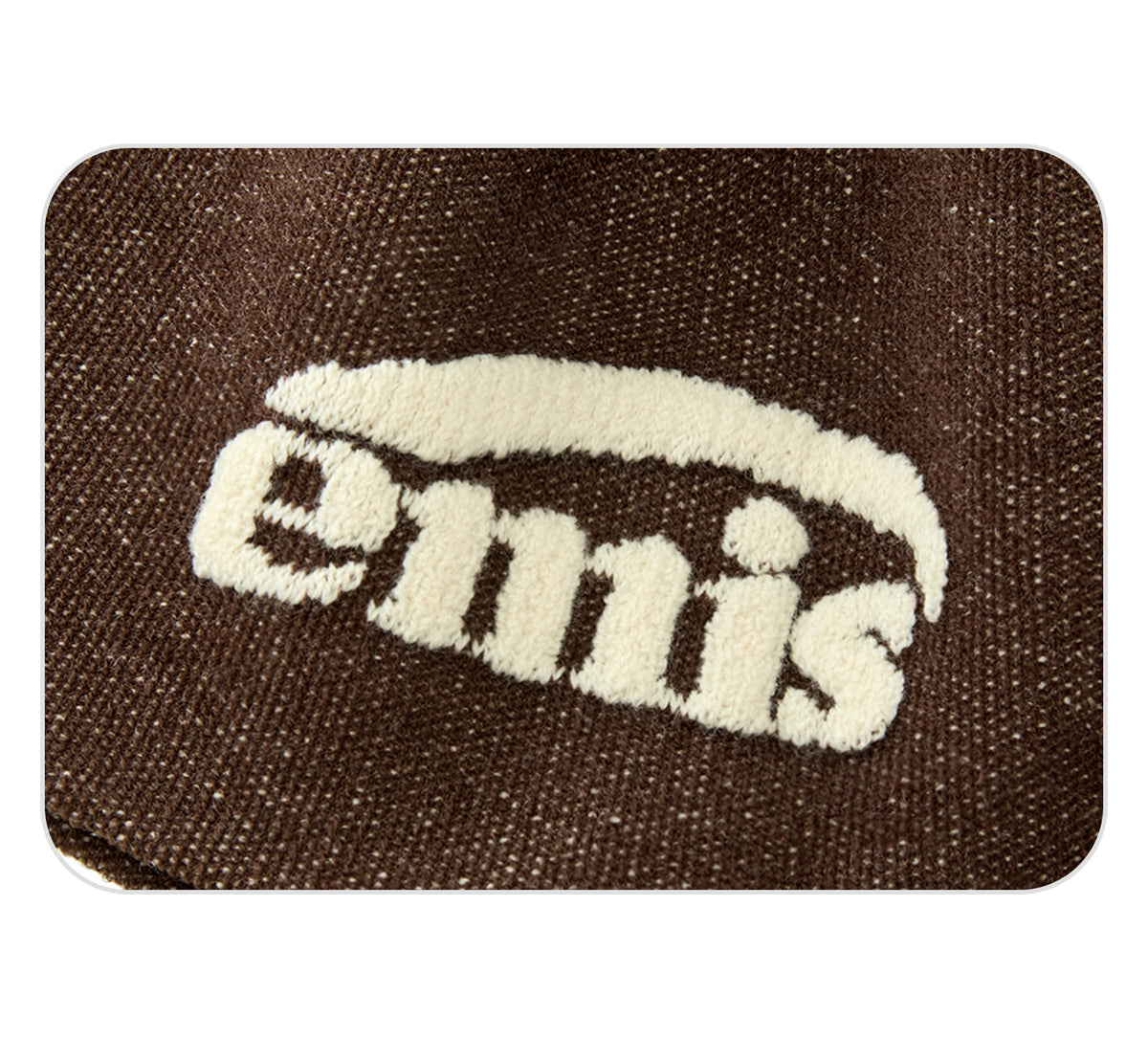 Emis Boucle Jacquard Logo Beanie-Brown