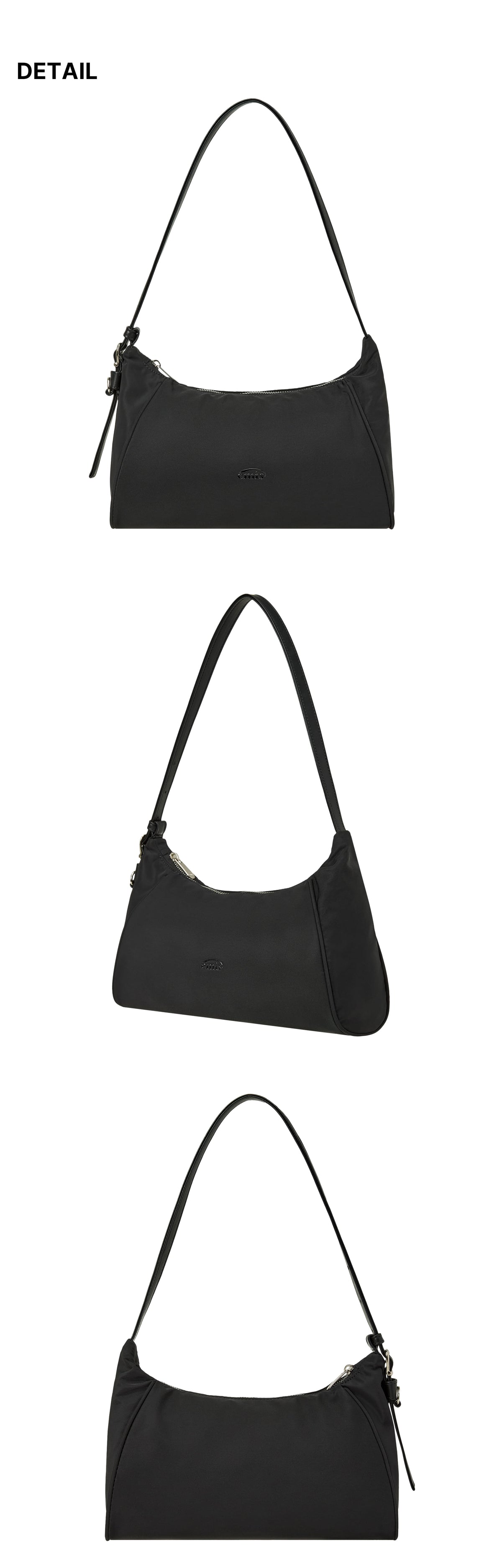 Emis Tonal Hobo Bag-Black