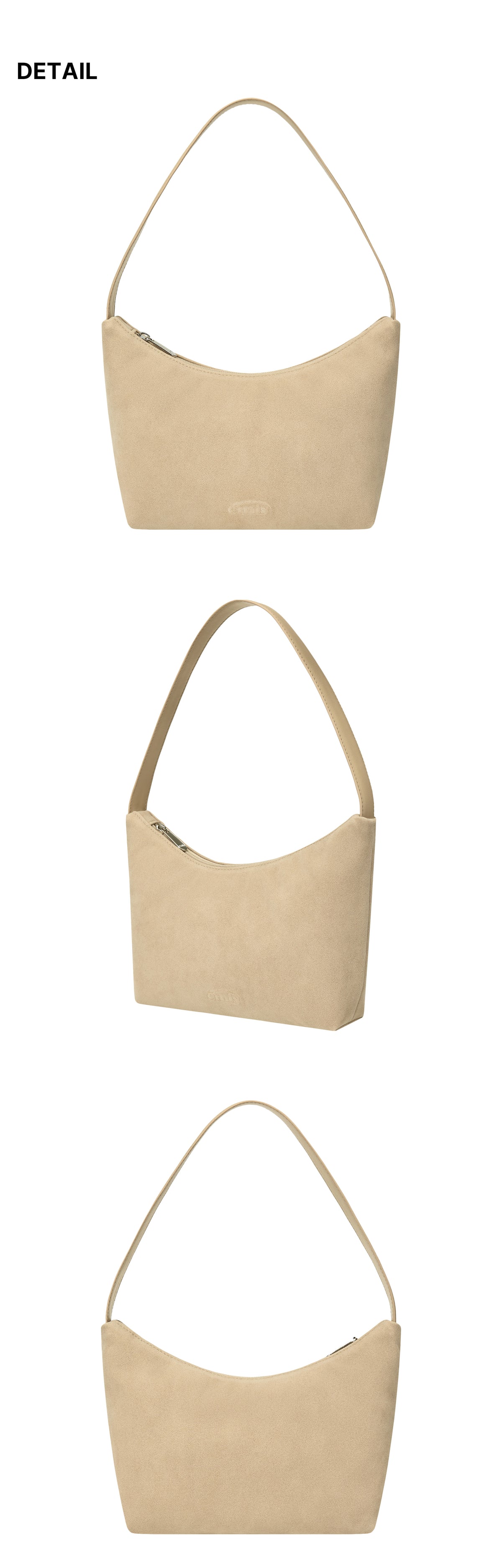 Emis Suede Hobo Bag-Beige