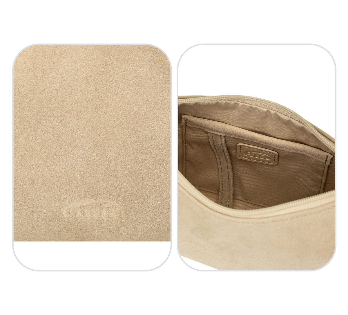 Emis Suede Hobo Bag-Beige