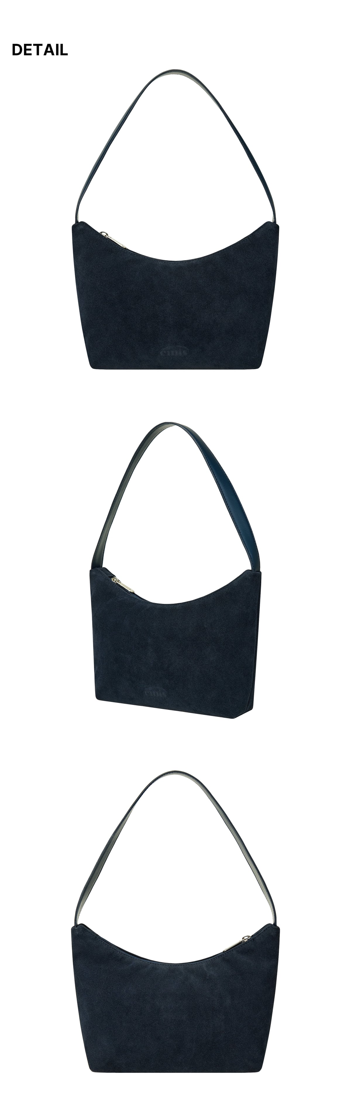 Emis Suede Hobo Bag-Navy