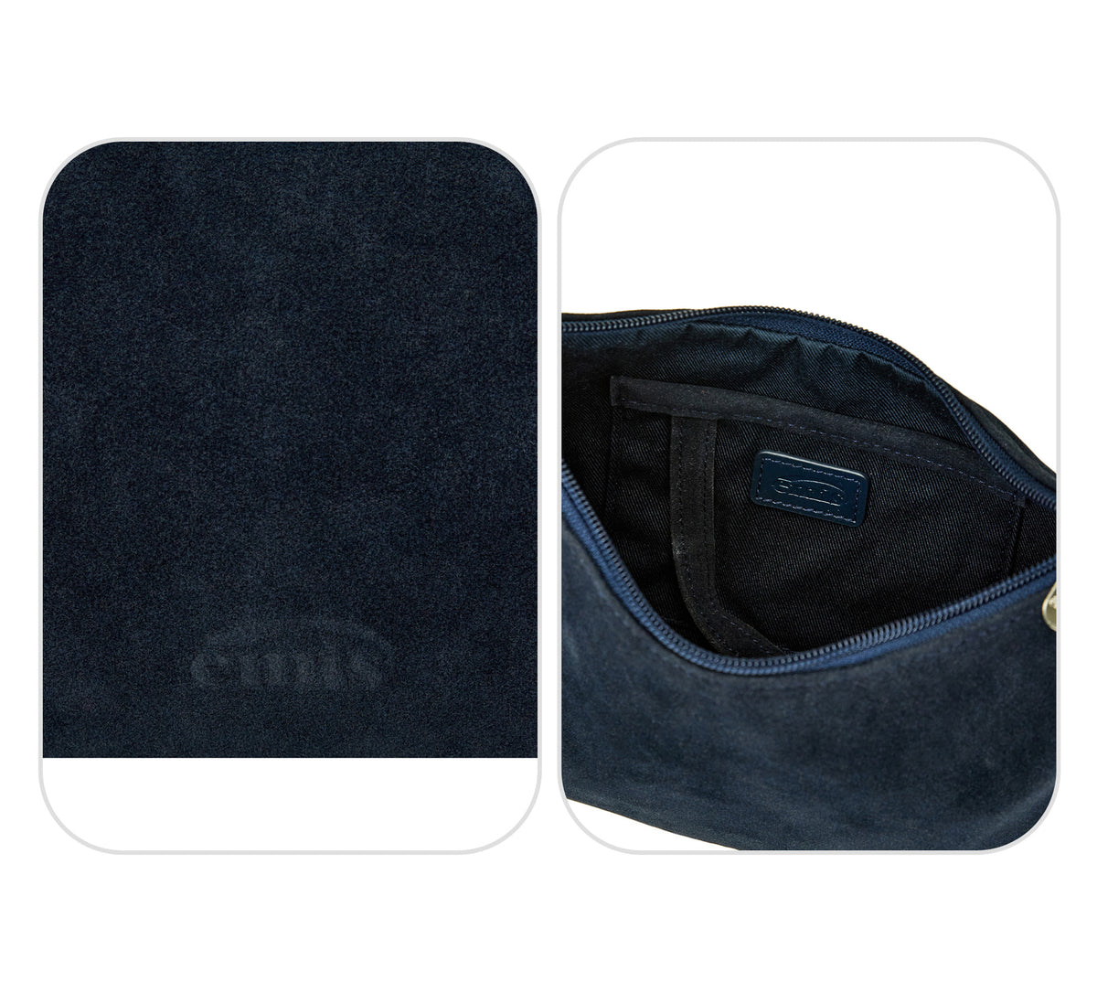 Emis Suede Hobo Bag-Navy