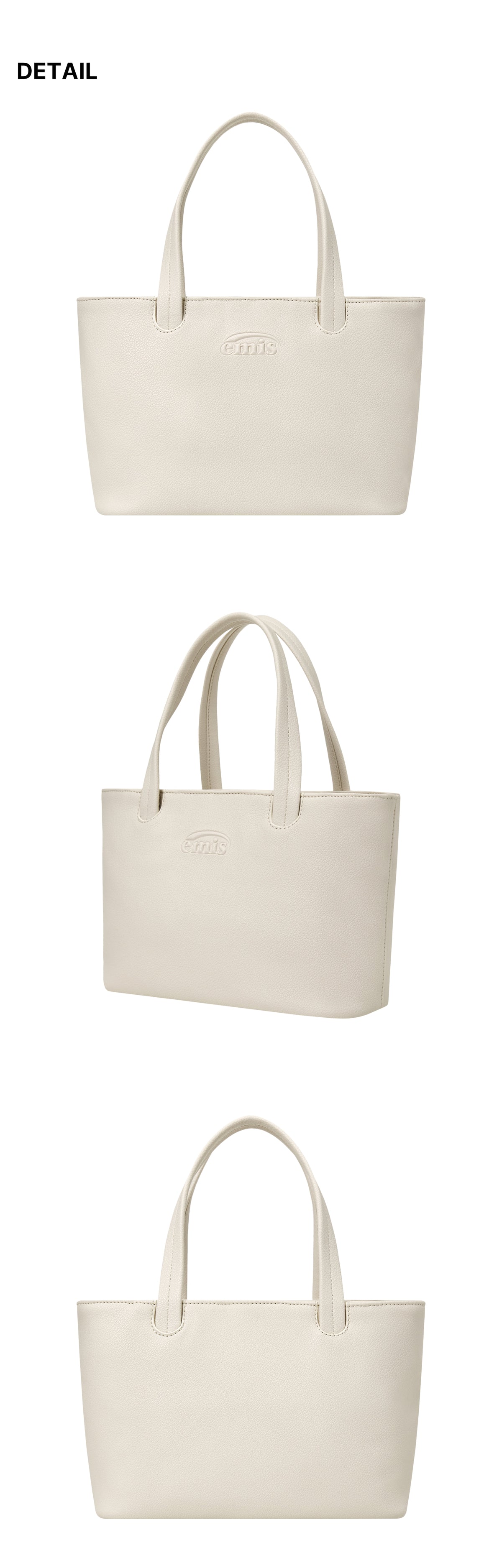 Emis Grain Tote Bag-Cream