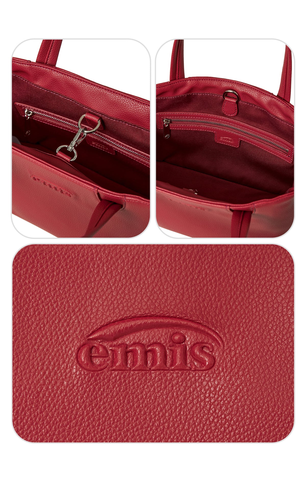 Emis Grain Tote Bag-Red