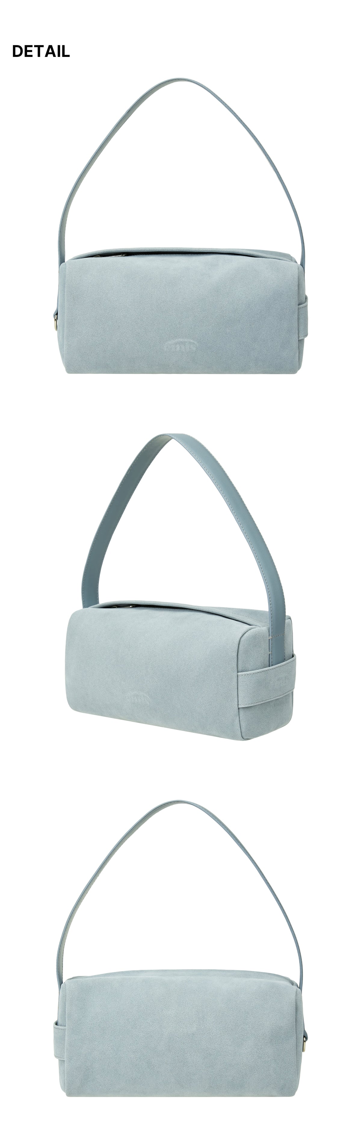 Emis Suede Block Tote Bag-Ash Blue