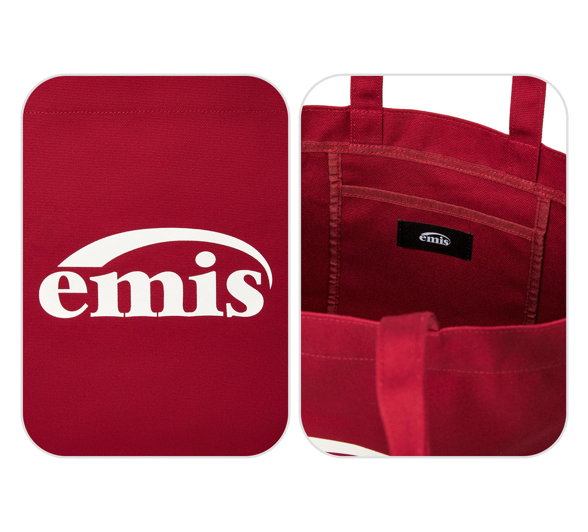 Emis Logo Oxford Shoulder Bag-Burgundy