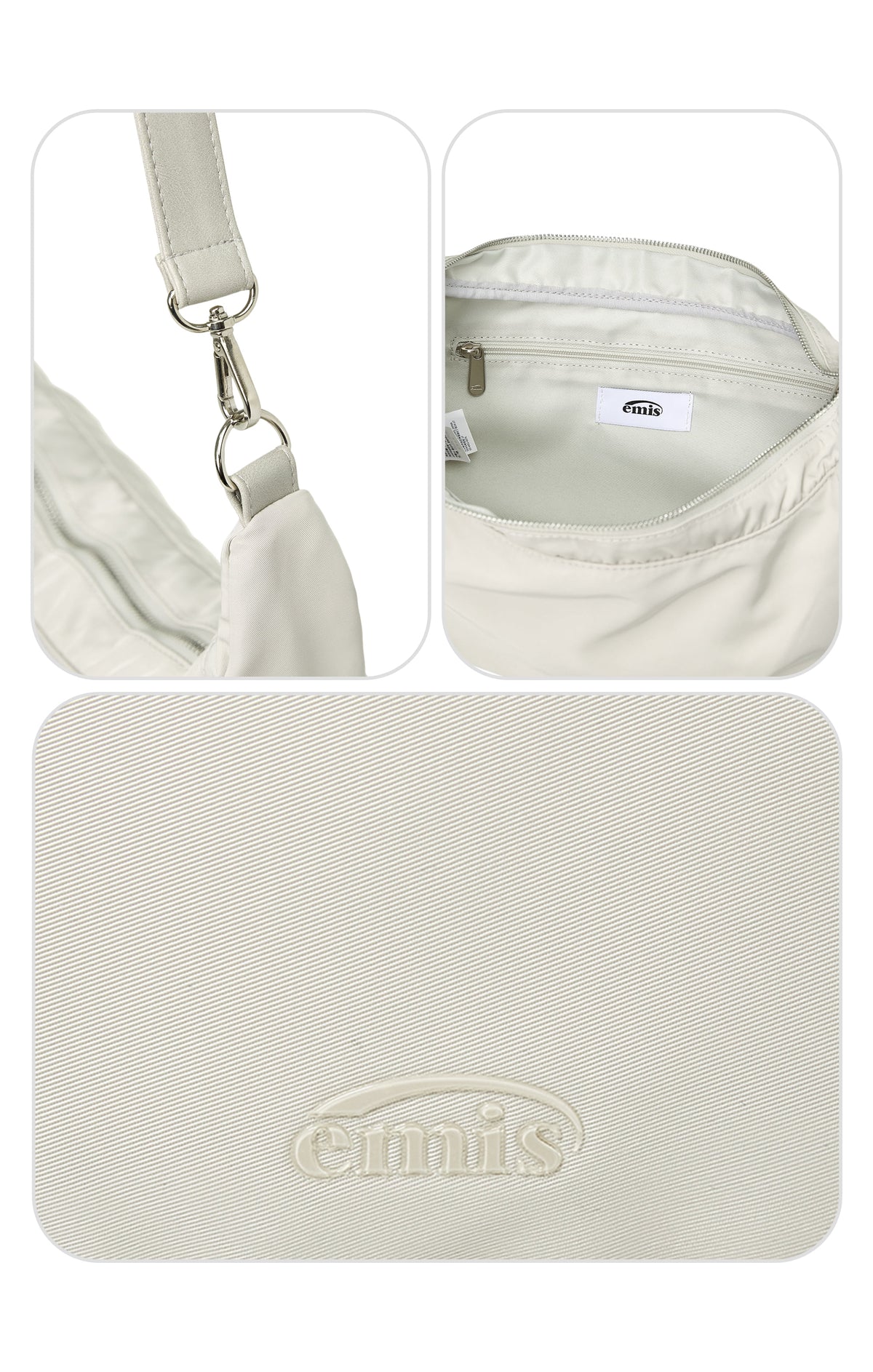 Emis Tonal 2Way Shoulder Bag-Ash Beige